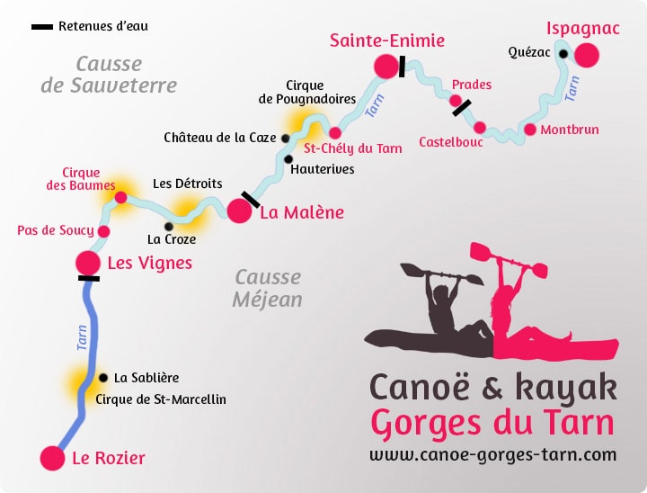 Carte du parcours Les Vignes / Le Rozier Gorges du Tarn