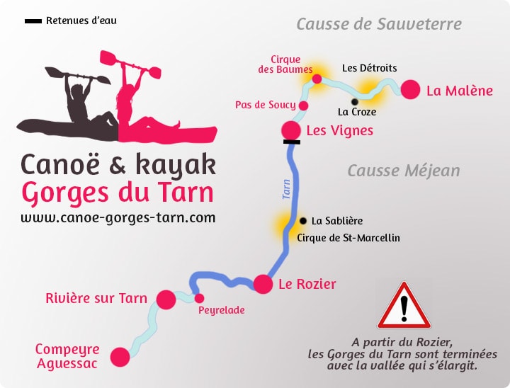 Carte du parcours Les Vignes / Peyrelade Gorges du Tarn